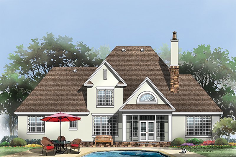 Architectural House Design - Exterior - Rear Elevation for Country House Plan #929-926 - 4 bed, 3 bath