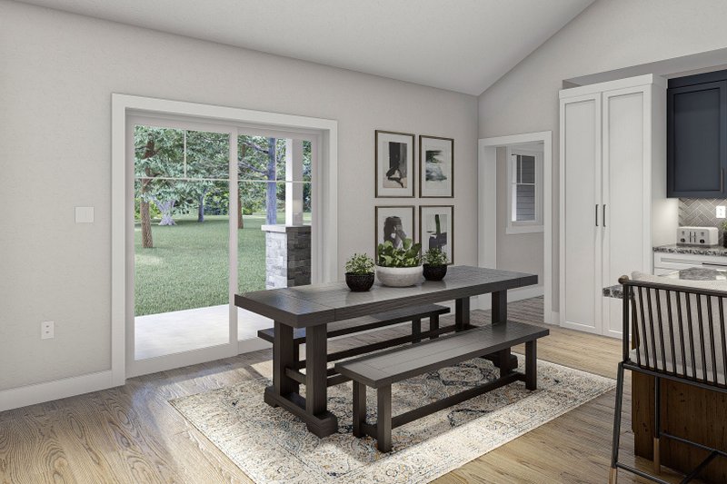 Dream House Plan - Interior - Dining Room for Barndominium House Plan #455-279 - 1 bed, 1.5 bath