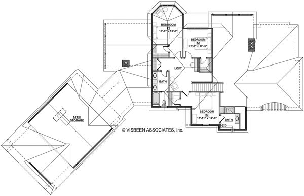 House Design - European Floor Plan - Upper Floor Plan #928-8