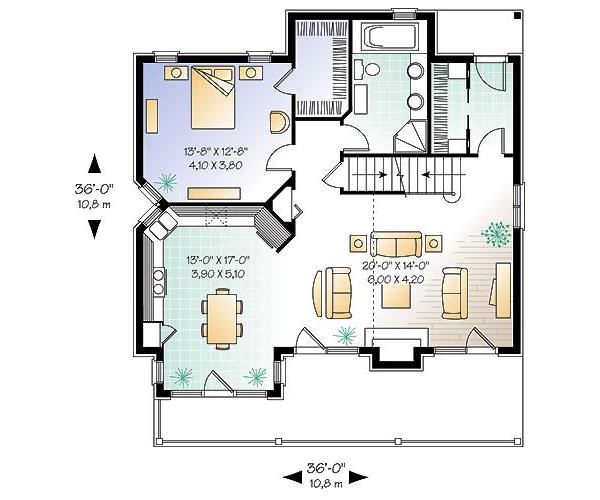 House Plan Design - Cottage Floor Plan - Main Floor Plan #23-760