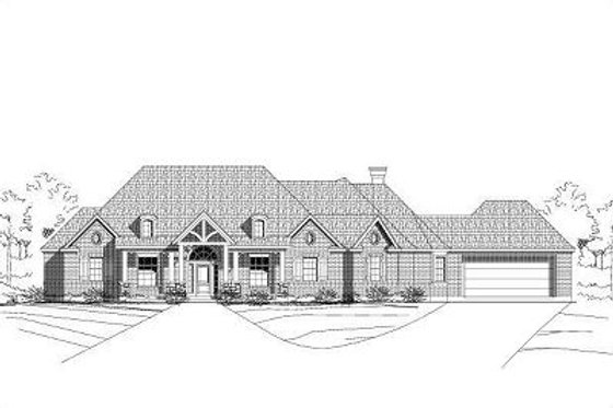 Exterior - Front Elevation for European House Plan #411-537 - 4 bed, 3.5 bath
