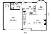 Colonial Style House Plan - 3 Beds 2.5 Baths 1701 Sq/Ft Plan #329-211 