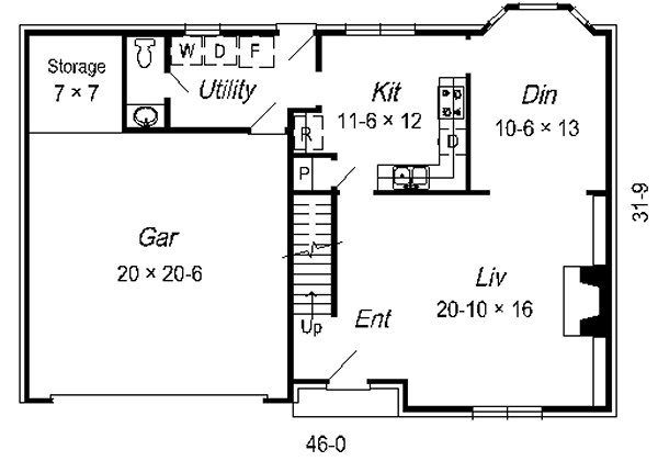 Colonial Floor Plan - Main Floor Plan #329-211