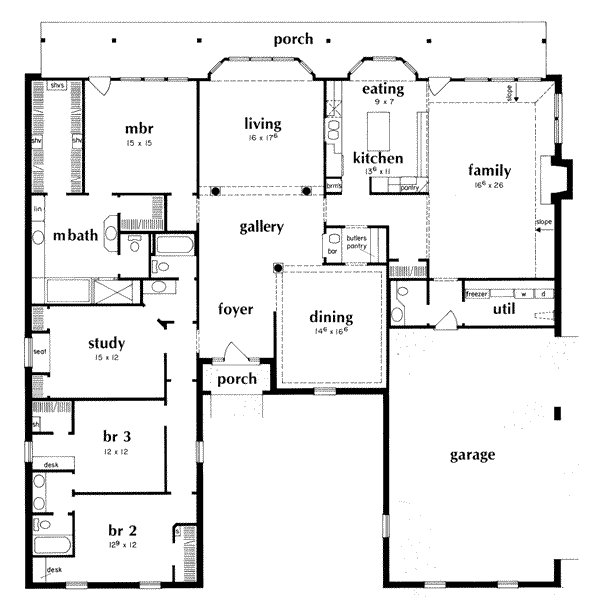 Traditional Floor Plan - Main Floor Plan #36-252