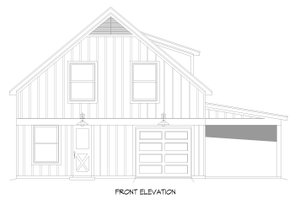 Exterior - Front Elevation 3 for Country House Plan #932-623, 1 bath