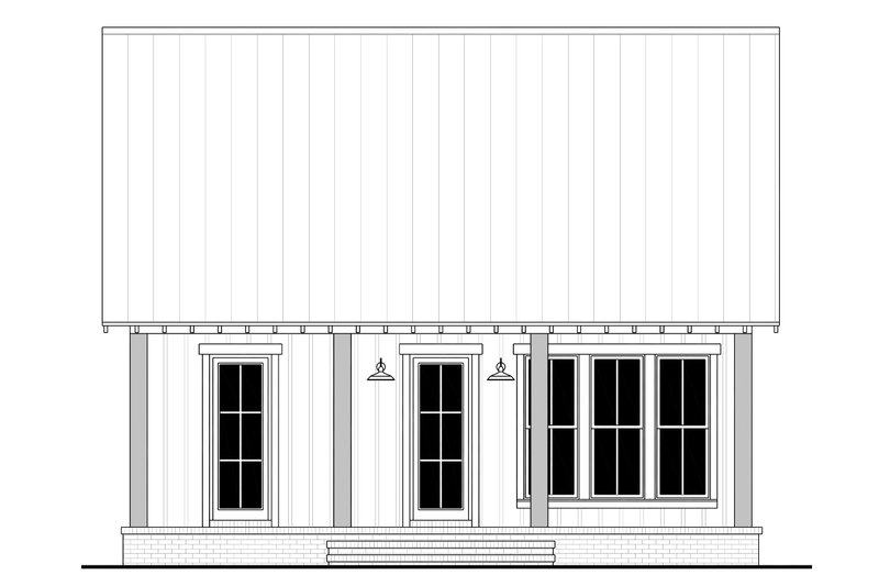 House Design - Exterior - Rear Elevation for Farmhouse House Plan #430-277 - 2 bed, 1 bath