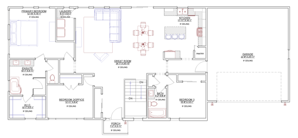 Dream House Plan - Contemporary Floor Plan - Main Floor Plan #1109-25