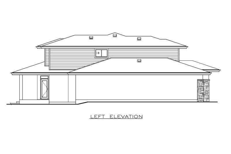 Architectural House Design - Exterior - Other Elevation 1 for Prairie House Plan #1100-52 - 4 bed, 3 bath