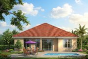 Mediterranean Style House Plan - 2 Beds 2 Baths 1608 Sq/Ft Plan #930-383 Exterior 
