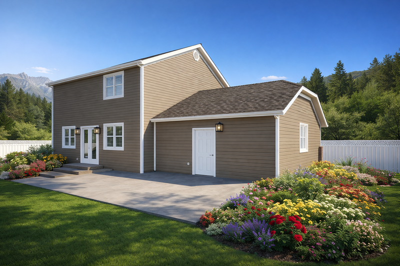House Blueprint - Exterior - Rear Elevation 1 for Traditional House Plan #1060-440 - 3 bed, 2.5 bath