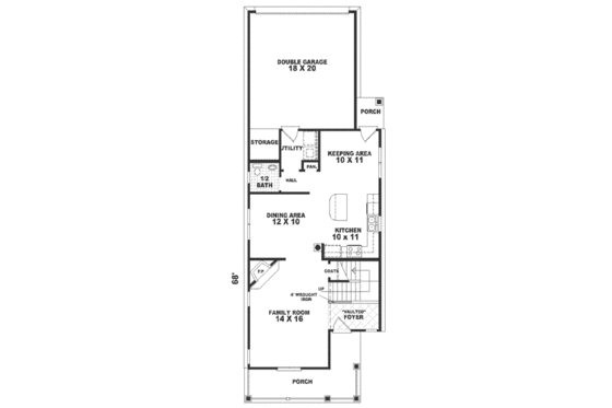 Floor Plan - Main Floor for Southern House Plan #81-115 - 4 bed, 2.5 bath