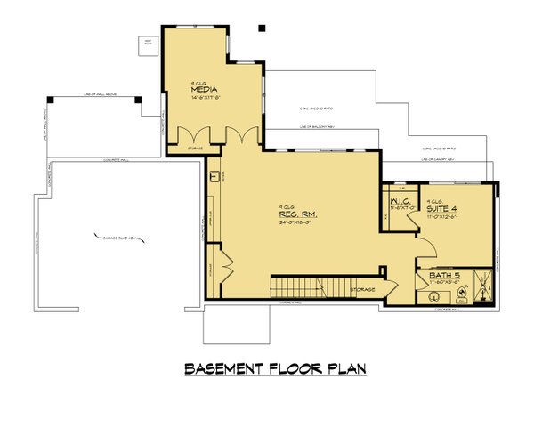 Contemporary Floor Plan - Lower Floor Plan #1066-271