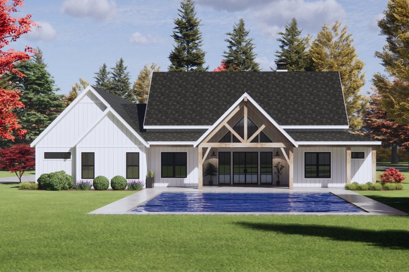 Home Plan - Exterior - Rear Elevation for Farmhouse House Plan #1096-123 - 4 bed, 3.5 bath