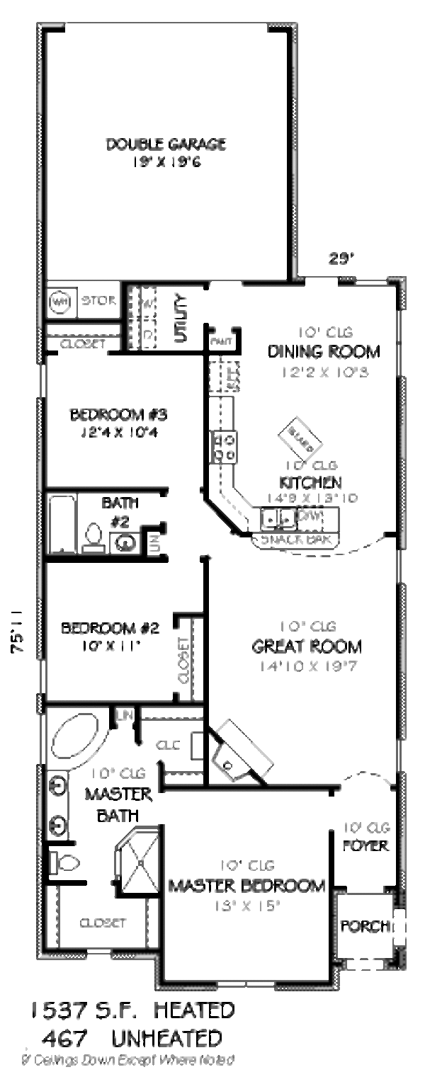 European Floor Plan - Main Floor Plan #424-45