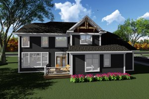 Exterior - Rear Elevation for Craftsman House Plan #70-1279 - 3 bed, 2.5 bath