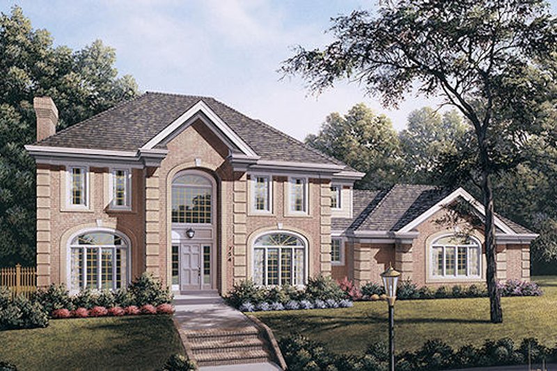 House Design - Colonial Exterior - Front Elevation Plan #57-297