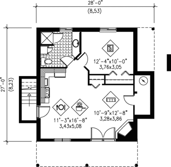Traditional Floor Plan - Lower Floor Plan #25-4255