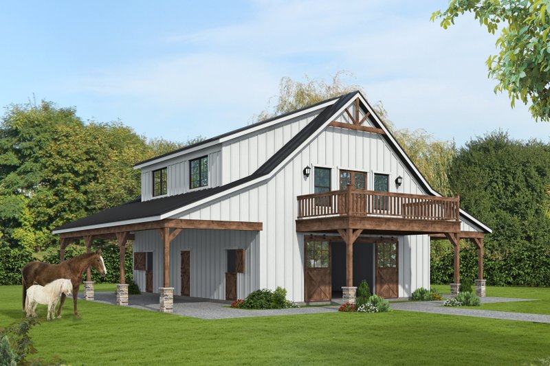 House Blueprint - Southern Exterior - Front Elevation Plan #932-1323