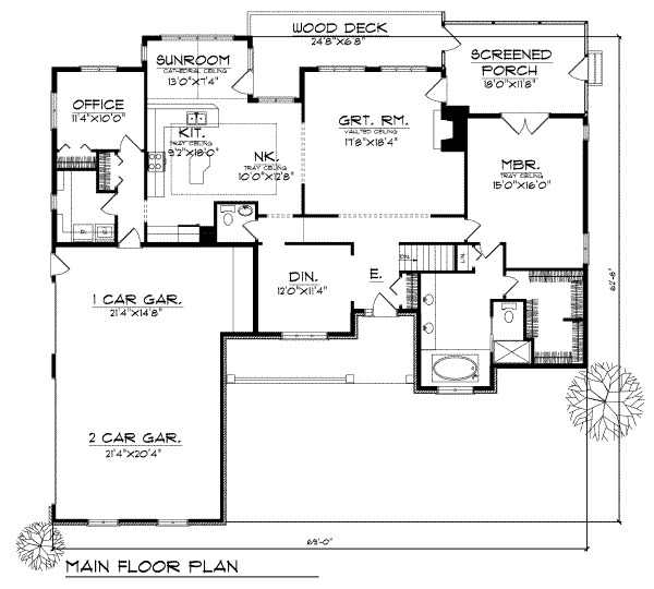 Traditional Floor Plan - Main Floor Plan #70-301