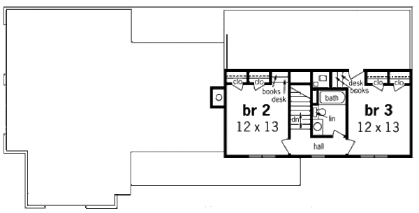 Modern Floor Plan - Upper Floor Plan #45-325