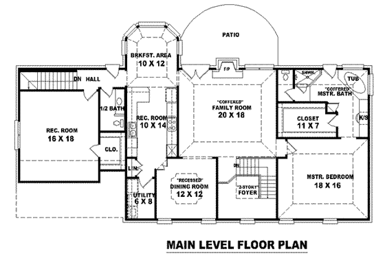 Floor Plan - Main Floor for Colonial House Plan #81-791 - 3 bed, 2.5 bath