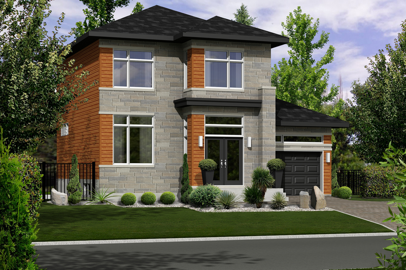 House Plan Design - Contemporary Exterior - Front Elevation Plan #25-4266