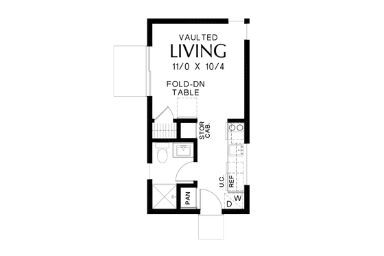 Floor Plan - Main Floor for Contemporary House Plan #48-1025, 1 bath