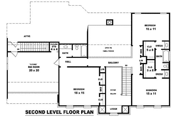 Floor Plan - Upper Floor for European House Plan #81-1056 - 4 bed, 3.5 bath