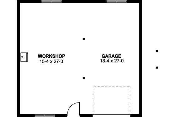 Floor Plan - Main Floor for Farmhouse House Plan #126-206 - 1 bed, 1 bath