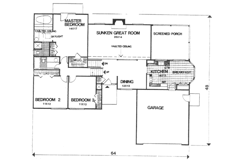 House Plan Design - Floor Plan - Main Floor for Traditional House Plan #30-190 - 3 bed, 2.5 bath