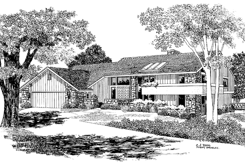 Home Plan - Contemporary Exterior - Front Elevation Plan #72-689