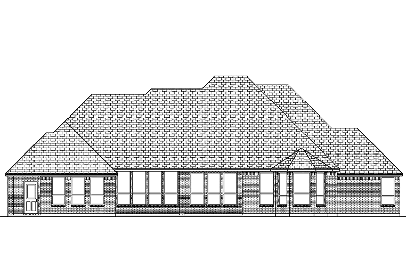 Home Plan - Exterior - Rear Elevation for Tudor House Plan #84-737 - 4 bed, 4 bath