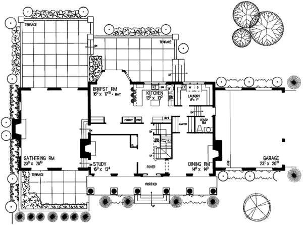 House Plan Design - Classical Floor Plan - Main Floor Plan #72-848