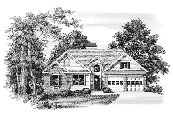 Exterior - Front Elevation 3 for Ranch House Plan #927-733 - 3 bed, 2 bath