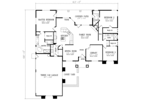 Floor Plan - Main Floor for Mediterranean House Plan #1-480 - 3 bed, 3 bath