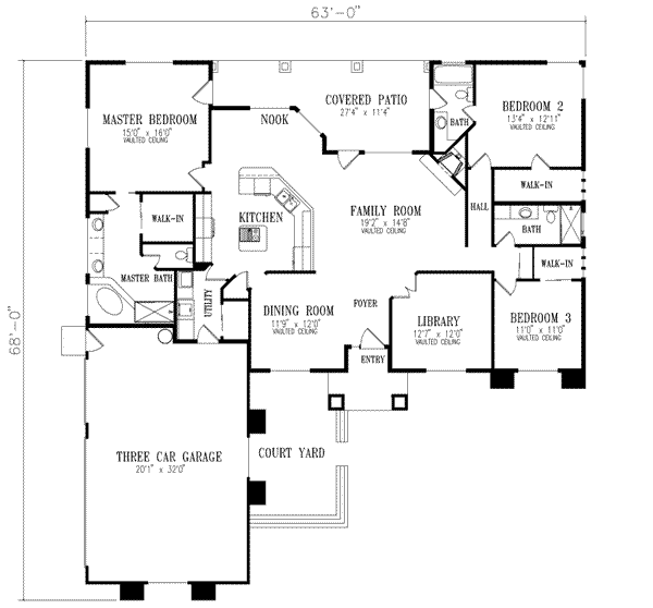 Mediterranean Floor Plan - Main Floor Plan #1-480