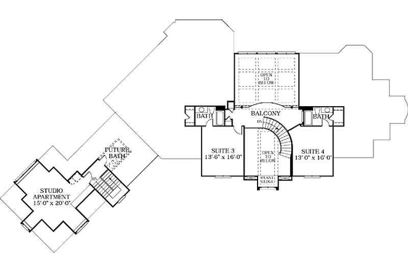 Dream House Plan - Floor Plan - Upper Floor for European House Plan #453-318 - 4 bed, 5.5 bath