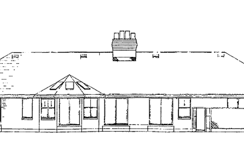 House Blueprint - Exterior - Rear Elevation for Ranch House Plan #47-692 - 3 bed, 2 bath
