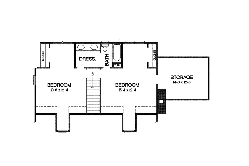 Dream House Plan - Floor Plan - Upper Floor for Country House Plan #10-267 - 3 bed, 2.5 bath