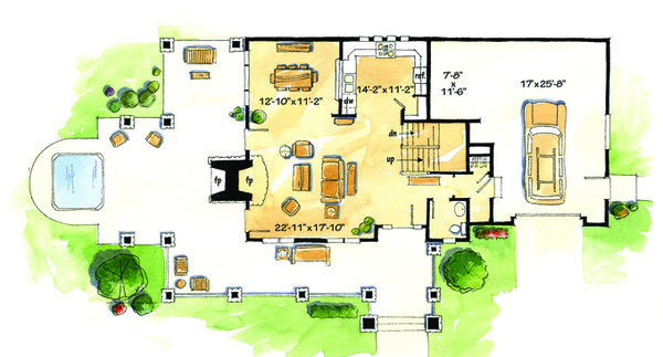 House Plan Design - Craftsman Floor Plan - Main Floor Plan #942-26