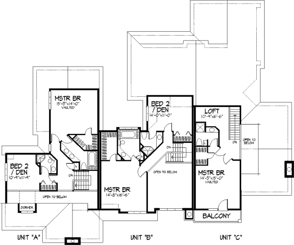 Craftsman Floor Plan - Upper Floor Plan #320-334