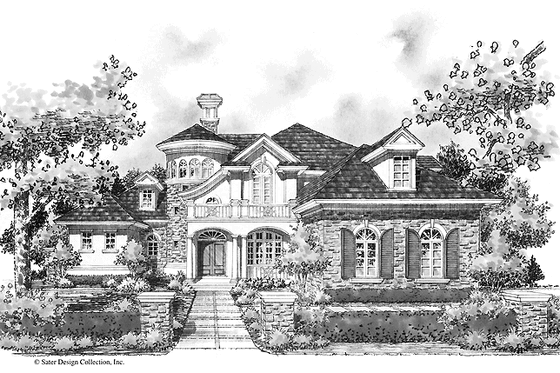 Exterior - Front Elevation 3 for Country House Plan #930-273 - 4 bed, 4.5 bath