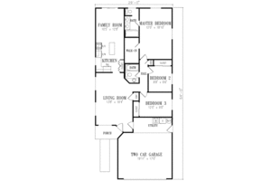 Floor Plan - Main Floor for Ranch House Plan #1-212 - 3 bed, 2 bath