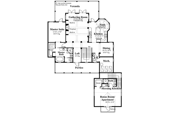 Floor Plan - Upper Floor for Country House Plan #930-87 - 4 bed, 4.5 bath