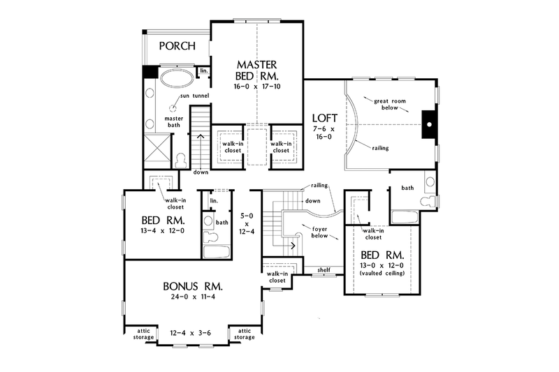 Architectural House Design - Floor Plan - Upper Floor for Colonial House Plan #929-977 - 4 bed, 4 bath
