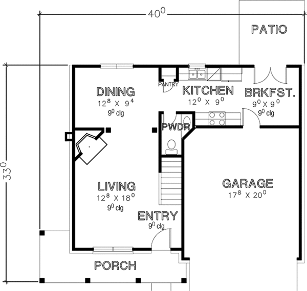 Home Plan - Country Floor Plan - Main Floor Plan #472-411