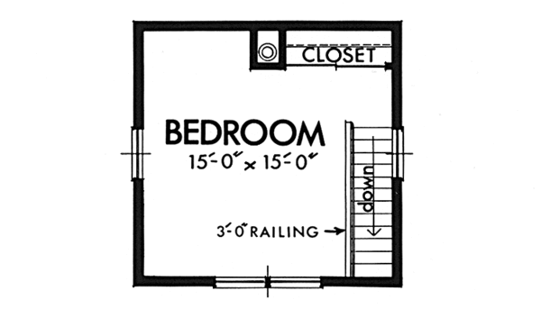 Architectural House Design - Cabin Floor Plan - Upper Floor Plan #320-1322