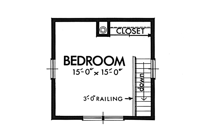 Architectural House Design - Floor Plan - Upper Floor for Cabin House Plan #320-1322 - 1 bed, 1 bath
