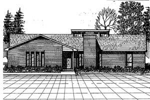 Contemporary Exterior - Front Elevation Plan #30-321