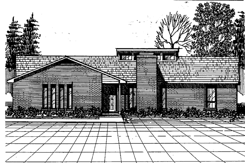 Home Plan - Contemporary Exterior - Front Elevation Plan #30-321